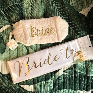 Bride to Be Sash & Bride Makeup Bag